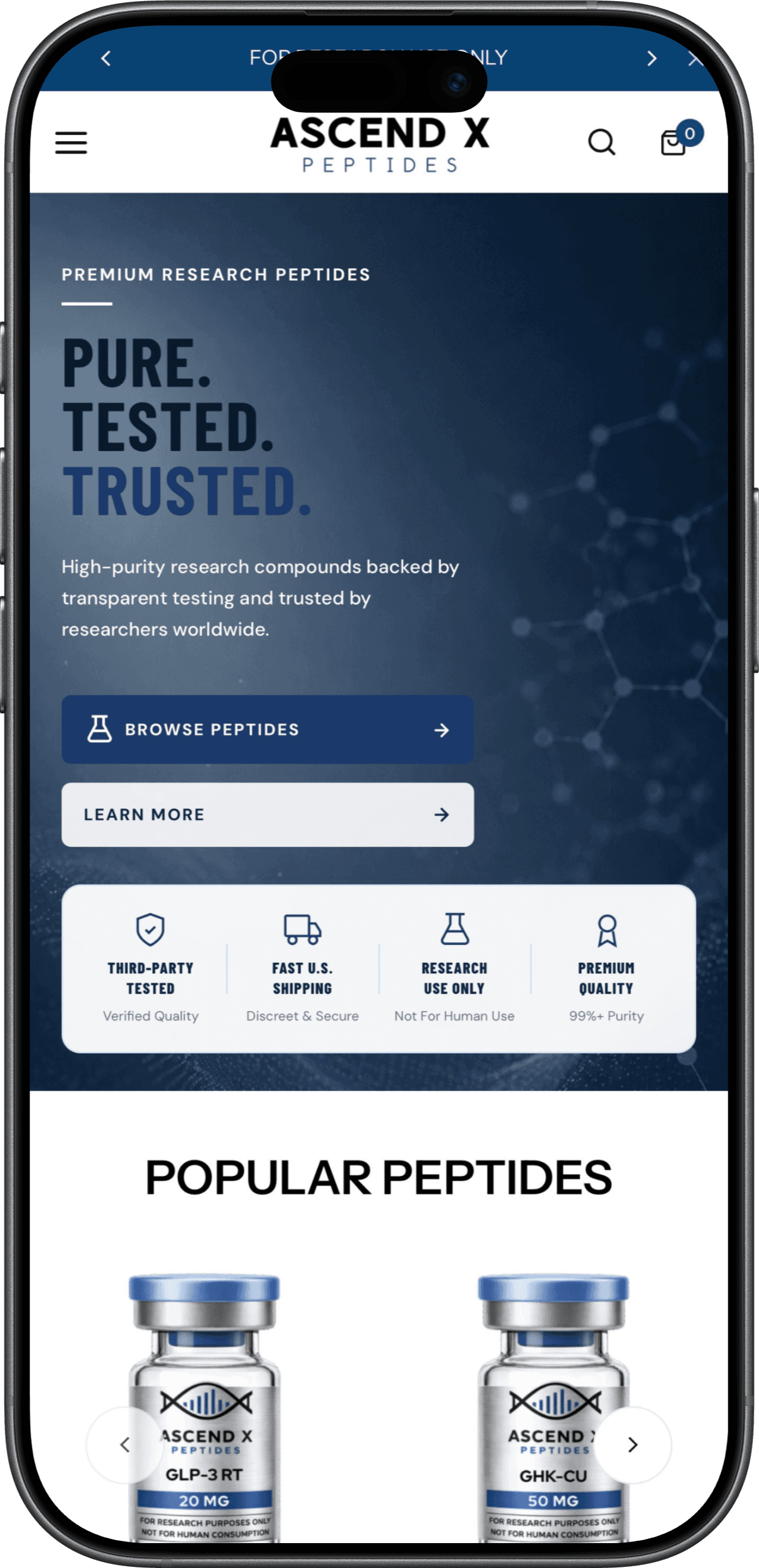 Ascend X Peptides on iPhone