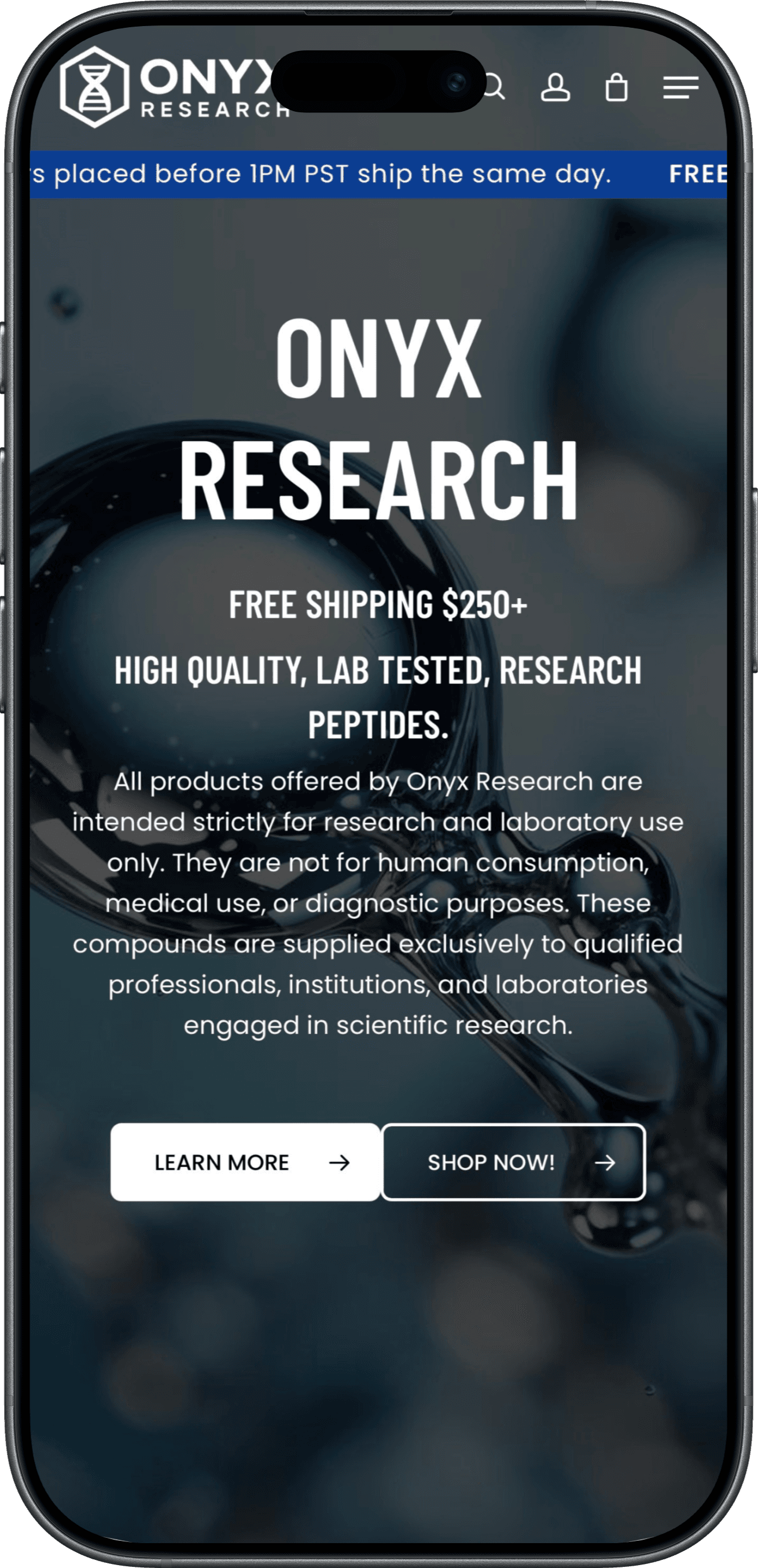 Onyx Research on iPhone